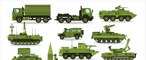 Green/White Military Equipment drawing